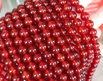 1 Full Strand 15.5 « A Grade Natural Loose Round Semi Precious Red Agate Gemstone Beads 4mm 6mm 8mm 10mm 12mm