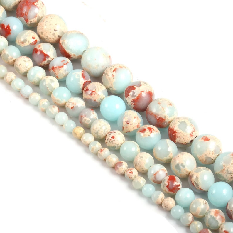 1 Full Strand 15.5 Loose Round Shoushan Stone Smooth Aqua Blue ...