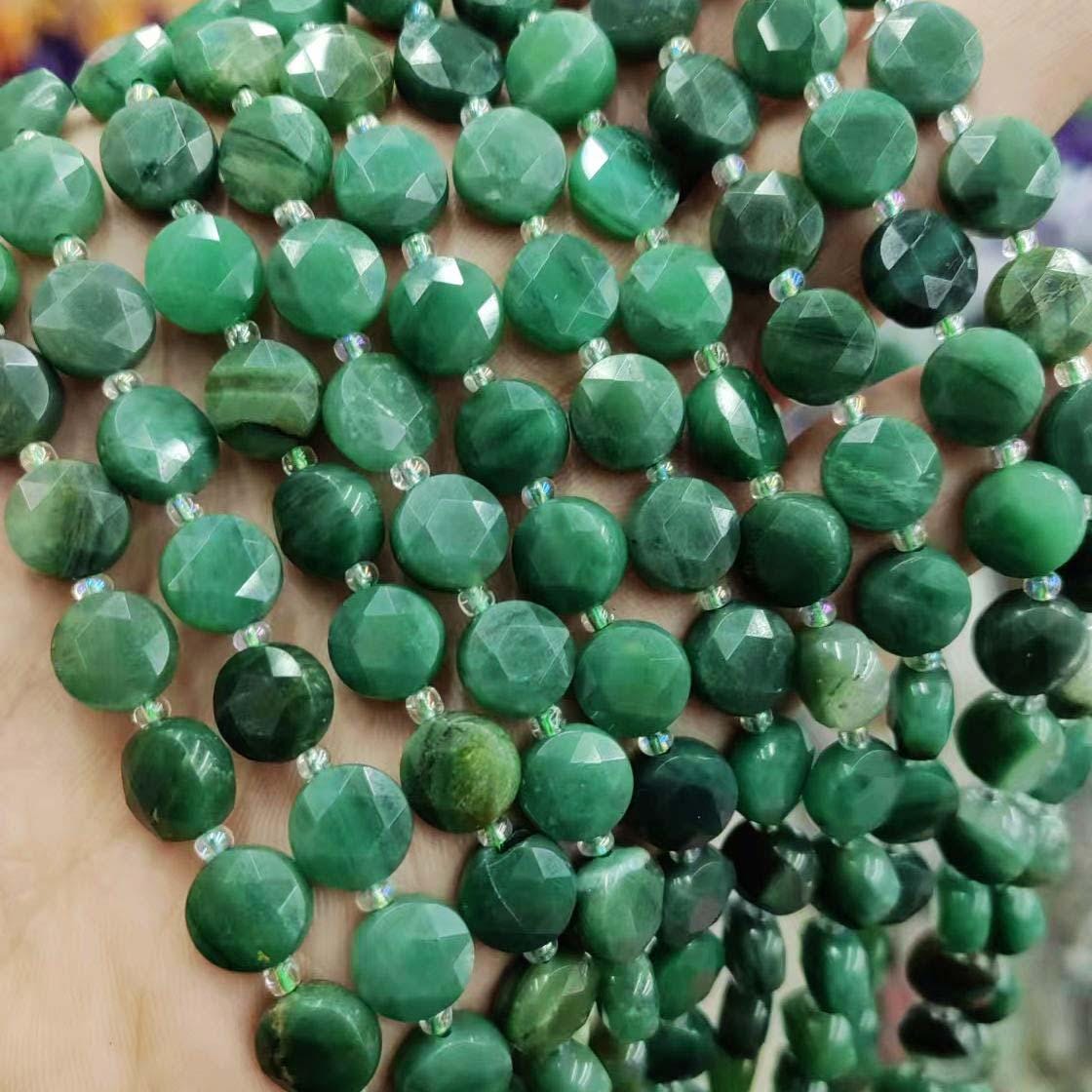 Rare Perle Di Giada Brasiliana Naturale Sfaccettata Da 3 Mm E 4 Mm - Foto 4