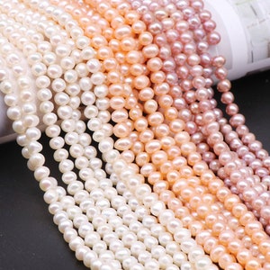 Genuine Natural 1 Full Strand 15.5" Loose Round Popular Fashion Nugget Freshwater Pearl Beads High Luster 3mm 4mm 5mm 6mm 7mm 8mm 9mm 10mm