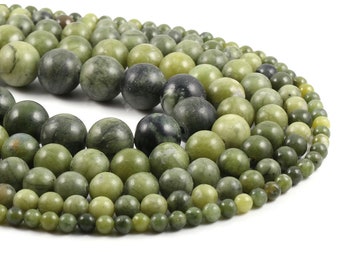 1 Voller Strang 45 cm Echte Natürliche Lose Runde Halbedelstein Heilstein Glatte Kanadische Olive Jade Edelstein Perlen 4mm 6mm 8mm 10mm 12mm