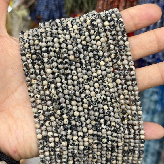 thumbnail image 2 of Natural Picture Jasper Gemstone Beads - Round 6/8/10/12/14mm - 15" Strand 2 of 6