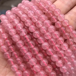 1 Full Strand 15.5 Genuine Natural A Grade Loose Round Semi Precious Smooth Strawberry Quartz Gemstone Beads 4mm 6mm 8mm 10mm image 5