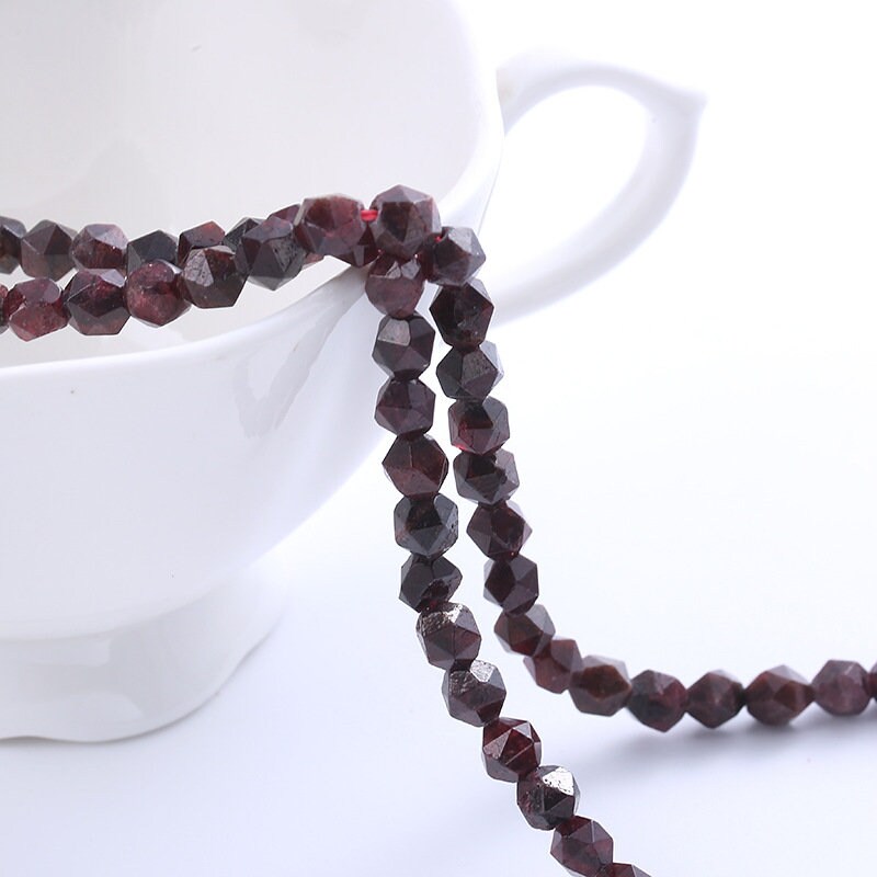 925 Argento Sottile Braccialetti Granato Rosso Gemma Rotondo 3 MM - Foto 5