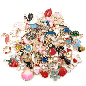 Bulk Wholesale Verschiedene Farbe Gold Metall Mix Bunte Emaille Charms für DIY Armband Halskette Ohrringe Handmade Schmuckherstellung Zubehör Bild 5