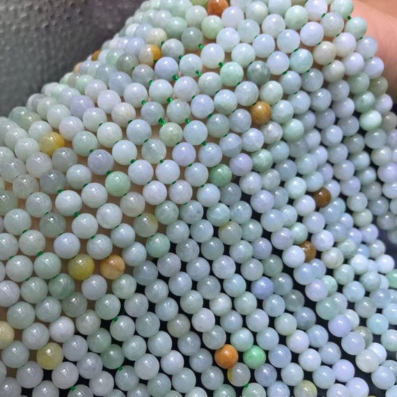 Genuine Natural Round Semi Precious Colorful Mixed Burma Jadeite Gemstone Beads for DIY Jewelry Making 2/3/4/6/8/10mm