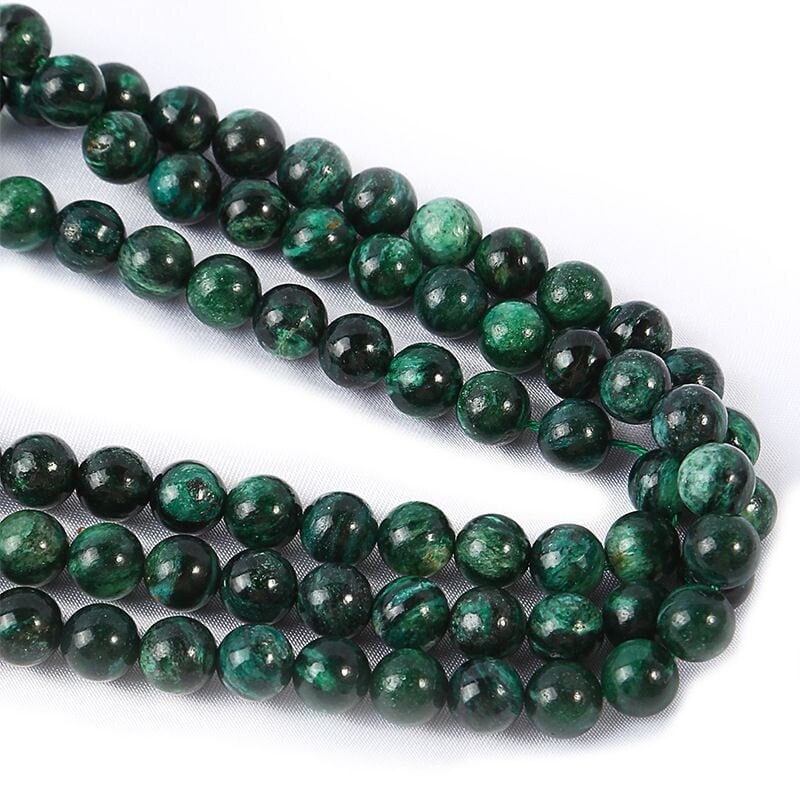 1 Full Strand 15.5" Genuine Natural Loose Round Semi Precious Healing Stone Smooth Emerald Quartz Stone Gemstone Birthstone Beads 4/6/8/10mm