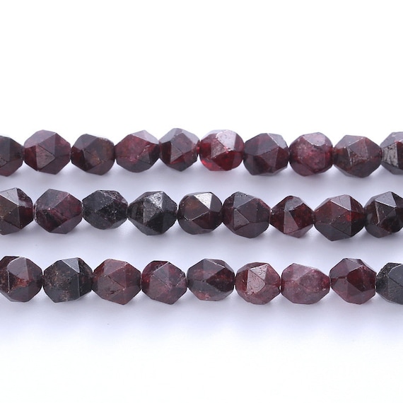 Perline Di Granato Rosso Sfaccettato Naturale 4mm 6mm 8mm 10mm Perline - Foto 2