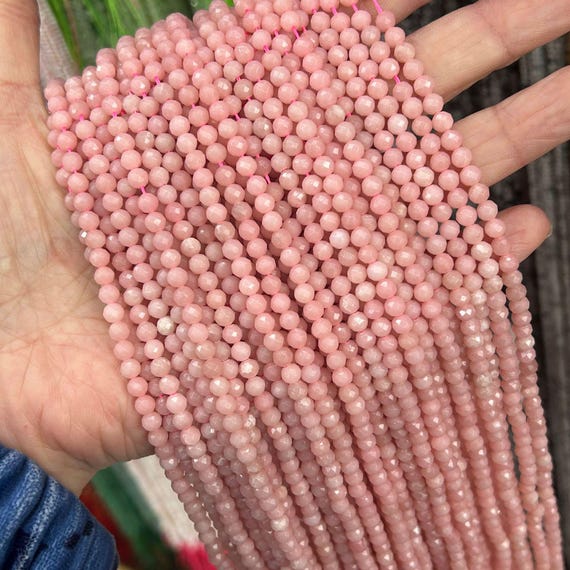 Perline In Pietra Naturale Opale Rosa 6mm - 1 Filo Da 39cm Per Creazione Gioielli Fai Da Te, Bracciali E Collane - 2