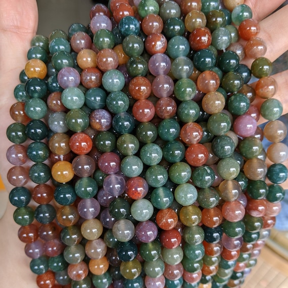 Genuine Natural A Grade Loose Round Semi Precious Smooth Indian Agate Stone Gemstone Beads 2/3/4/6/8/10/12/14mm Full Strand 15"
