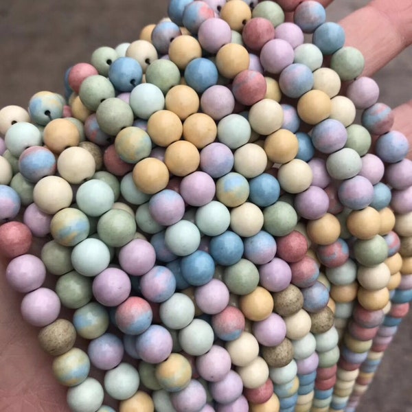 1 Full Strand 15.5" Genuine Natural A Grade Loose Round Semi Precious Healing Smooth Mongolia Alxa Rainbow Agate Gemstone Beads 6mm 8mm 10mm