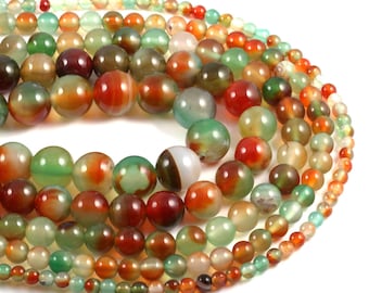 Genuine Natural Loose Round Smooth Peacock Agate Gemstone Beads for Jewelry Making 4mm 6mm 8mm 10mm 12mm Full Strand 15"