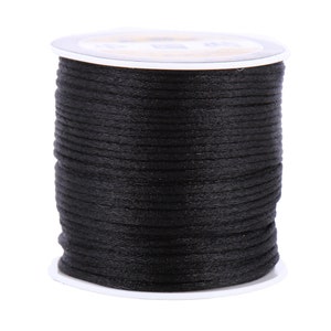 2mm (45M/roll) Strong Braided Macrame Silk Satin Nylon Chinese Knot Rattail Cord Rope DIY Jewelry Making Beading String Thread Wire Spool image 3