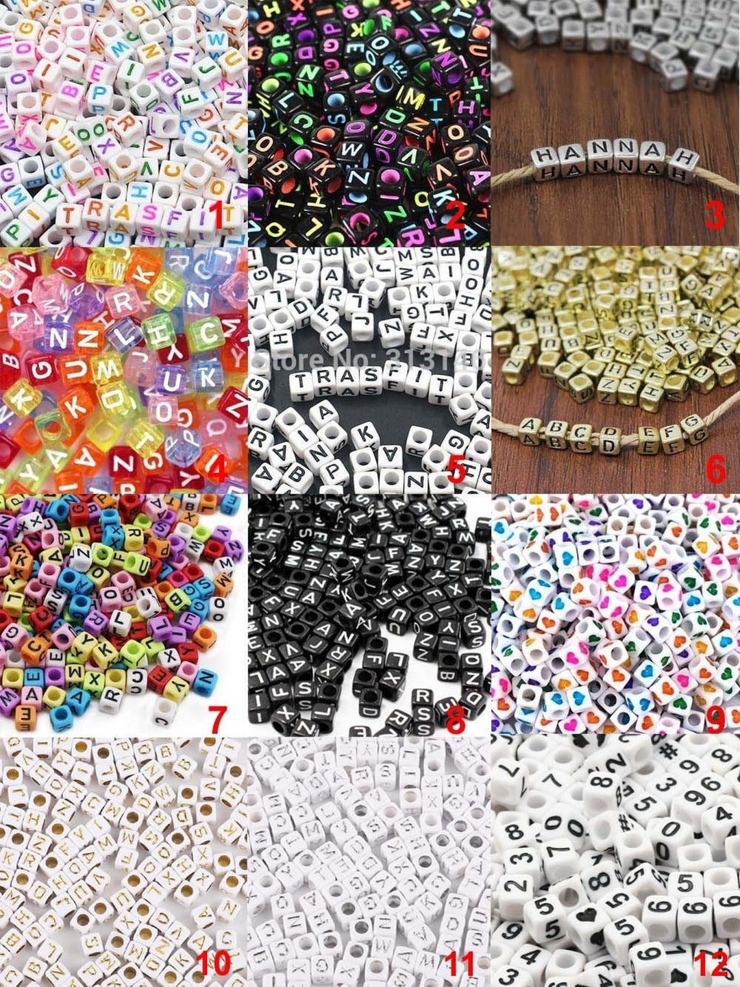 Cuentas Cúbicas De Acrílico Blanco Y Negro - 6mm, Agujero 3.5mm, Pack De 100 Piezas