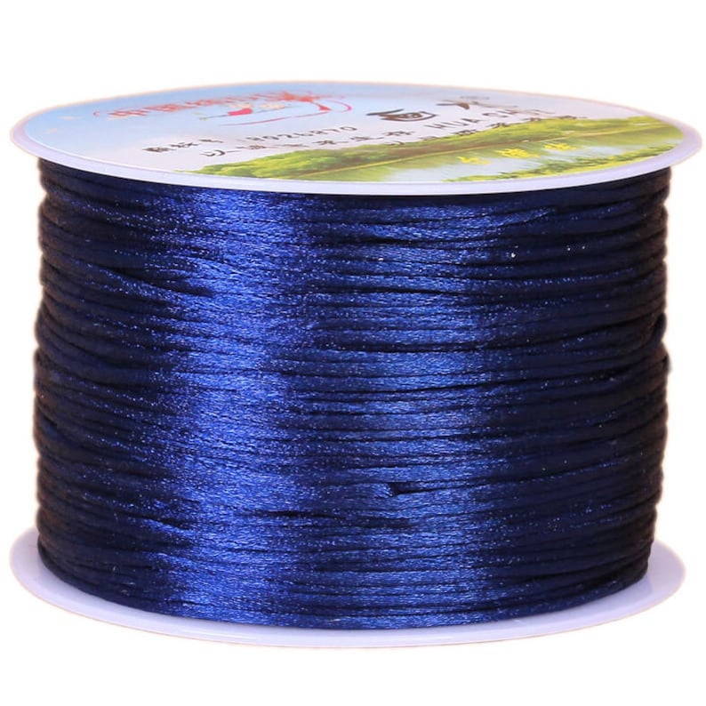 70 Meters/Roll 1.5mm Chinese Knotting Nylon Braided Rattail Kumihimo Silk Satin Cord Beading Macrame Ribbon String Thread with Spool Reel imagem 10