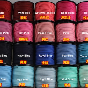 3mm 100 Yards/Spool Flat Faux Suede Cord Leather Cord String Vegan Lace DIY Jewelry Bracelet Necklace Making Accessories Whole Big Roll