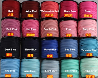 3mm 100 Yards/Spool Flat Faux Suede Cord Leather Cord String Vegan Lace DIY Jewelry Bracelet Necklace Making Accessories Whole Big Roll