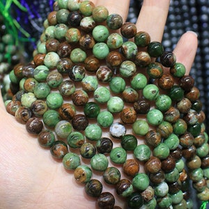 1 Full Strand Genuine Natural Real Green Opal Gemstone Loose Round Beads Stone Gemstone Suppliers for DIY Jewelry Making 6mm 8mm 10mm 15.5 image 5