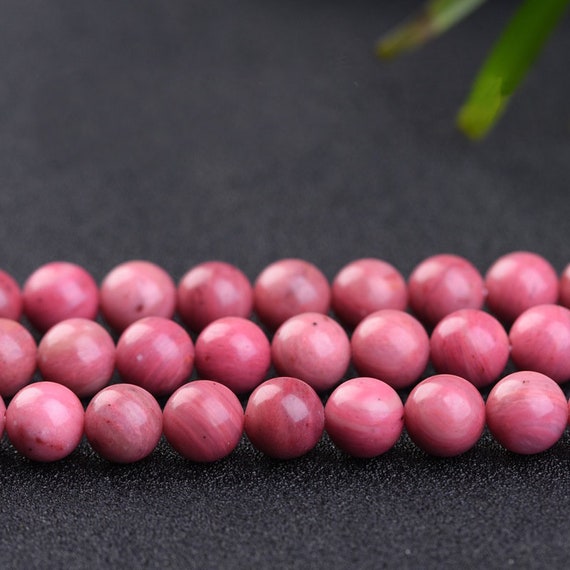 thumbnail image 2 of Natural Pink Rhodochrosite Round Loose Beads – 15" Strand, 4mm To 14mm Sizes, Center-Drilled, Nickel-Free 2 of 6