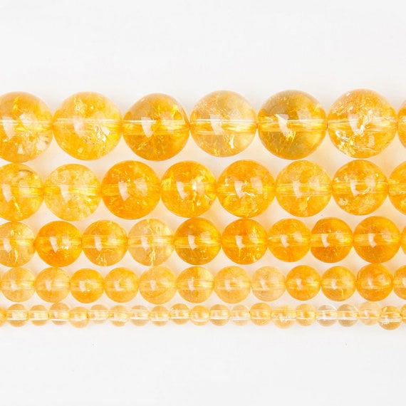 Citrine Round Beads by Bead Landing™, Size: 10 mm