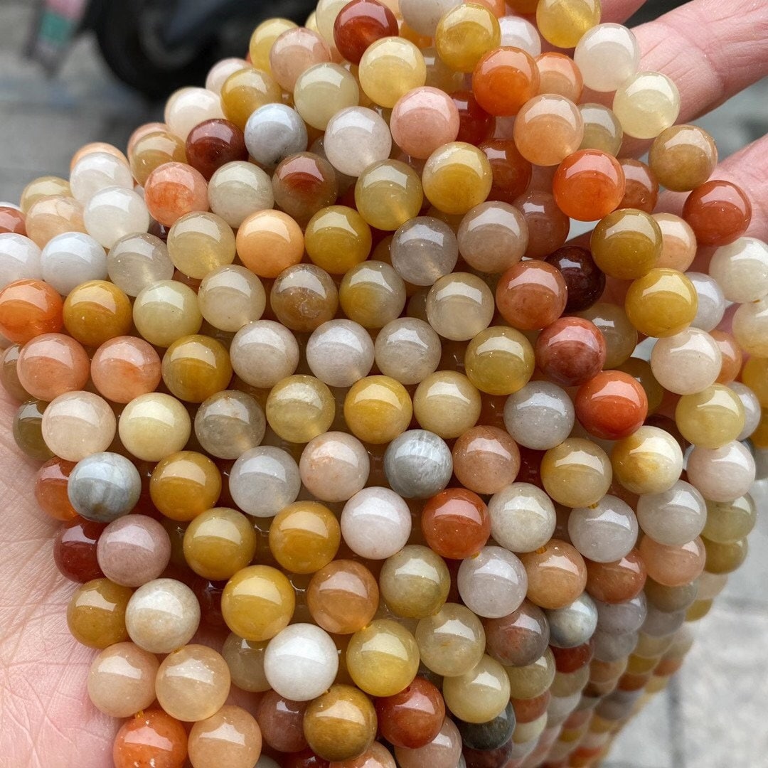 Natural Honey Gold Tiger Eye Beads, Grade AAA Gemstone Round Loose Beads 6mm 60pcs Bulk Lot Options, Semi Precious Stone Beads for Jewelry Making