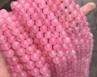 1 Full Strand 15.5 « A Grade Véritable Naturel Loose Rond Semi Précieux Quartz Rose Gemstone Perles 4mm 6mm 8mm 10mm 12mm