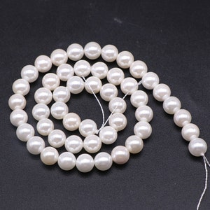 1 brin complet 15,5 po., rondes, populaires, mode, perles de coquillage blanc ivoire, brillant 2 mm 3 mm 4 mm 5 mm 6 mm 8 mm 10 mm 12 mm 14 mm image 6