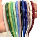 Glass Flat Rondelle Space Beads for DIY Jewelry Making, 3X6mm 15" Strand