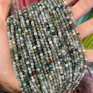 Genuine Natural Loose Round Smooth Indian Agate Stone Gemstone Beads for DIY Bracelet Necklace Earrings Jewelry Making 2/3/4/6/8/10/12mm 15" image 4