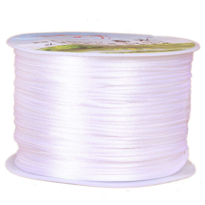 70 Meters/Roll 1.5mm Chinese Knotting Nylon Braided Rattail Kumihimo Silk Satin Cord Beading Macrame Ribbon String Thread with Spool Reel imagem 9