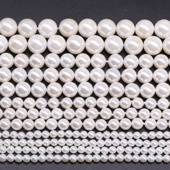 4-11mm Nearly Round White Freshwater Pearl Strand – Loose Beads – 15" – Baroque Style