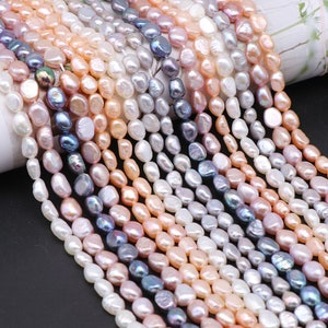 Genuine Natural Full Strand 14" Popular Fashion Baroque Irregular Nugget Freshwater Vertical Drilled Nugget Pearl Beads 5/6/7/8/9/10/11mm