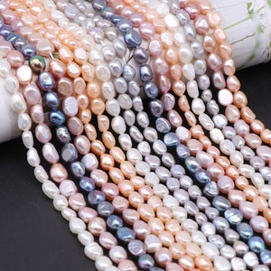 Genuine Natural 1 Full Strand 15" Loose Popular Fashion Baroque Irregular Nugget Freshwater Vertical Drilled Pearl Beads 5/6/7/8/9/10/11mm