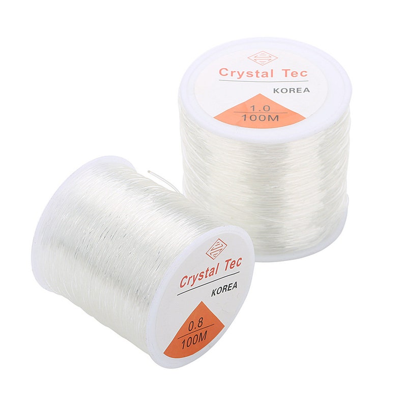 100M Élastique Rond Perlage Fort Clair / Rouge / Noir / Marron Cristal Stretchy Thread Cordon Cordon 0.5mm / 0.6mm / 0.7mm / 0.8mm / 1.0mm / 1.2mm / 1.5mm image 4