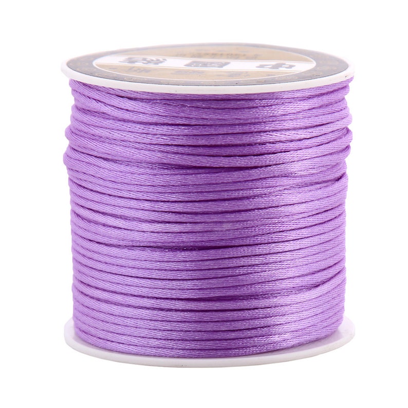 2mm (45M/roll) Strong Braided Macrame Silk Satin Nylon Chinese Knot Rattail Cord Rope DIY Jewelry Making Beading String Thread Wire Spool image 7