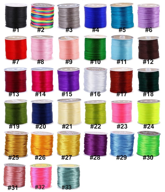 2 Rolls Silk Cord Rattail Silk Cord Chinese Knot Thread for Jewelry