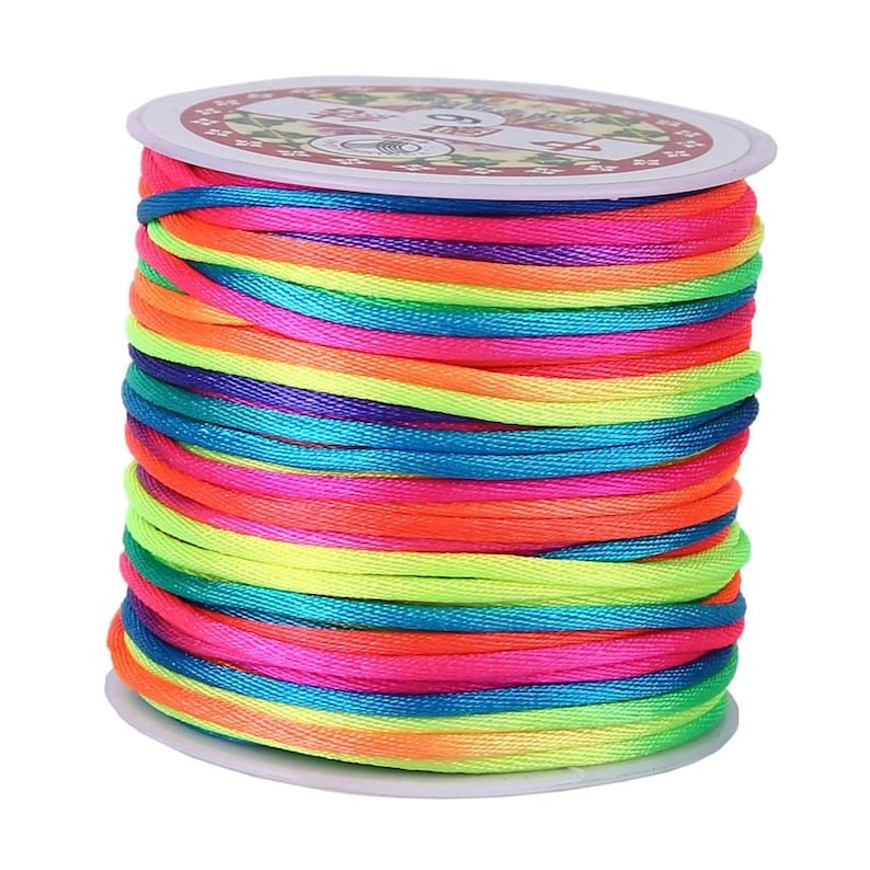 2mm (45M/roll) Strong Braided Macrame Silk Satin Nylon Chinese Knot Rattail Cord Rope DIY Jewelry Making Beading String Thread Wire Spool image 4