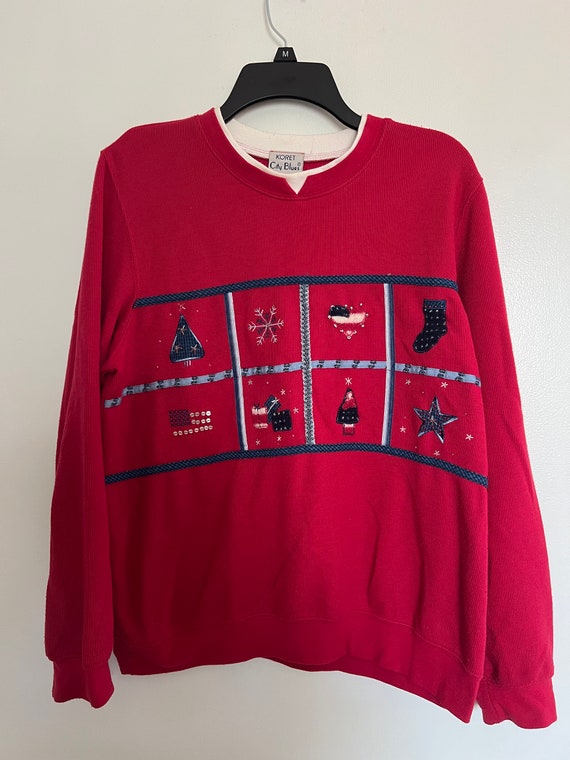 KORET CITY BLUES Embroidery Christmas Sweater Larg