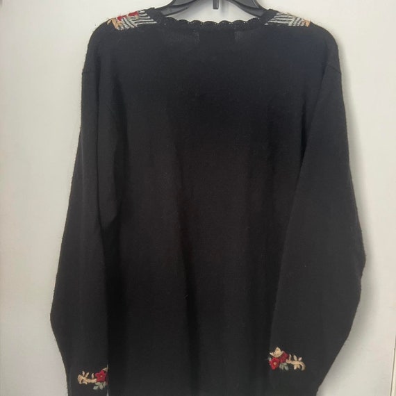 Vintage Jantzen Sweater Womens L Black Red Fair I… - image 6