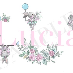 Impresión personalizada de conejo. Impresión de conejo personalizada para niñas. Impresión personalizada de animales. Nombre de los niños animales. Dibujos de conejos para niños. Chicas animales