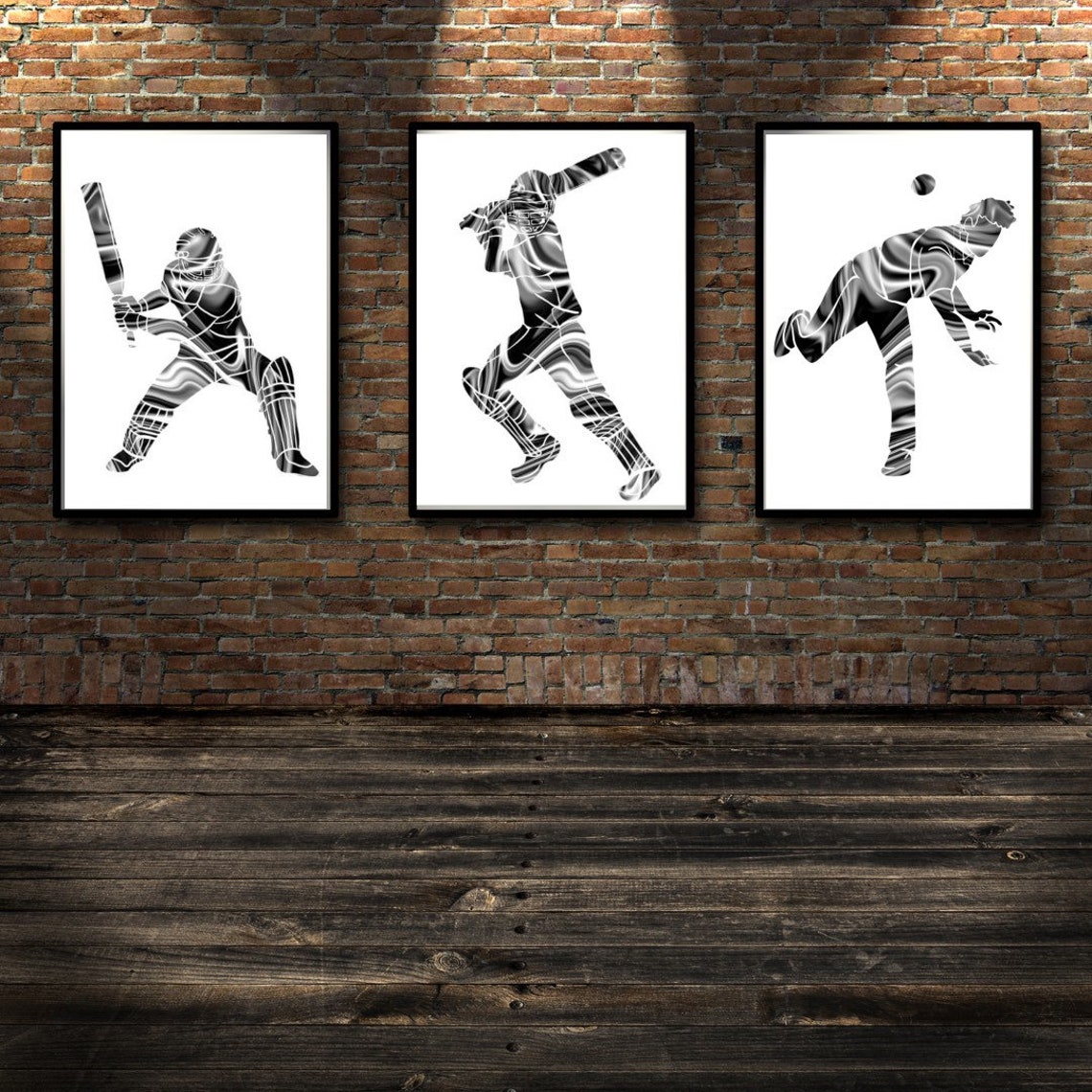 Set of three. Cricket decor. Cricket prints. Boys sports Etsy