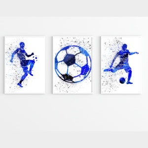 サッカープリント | 3枚セット | A5 A4 A3 A2サイズ | サッカーポスター | サッカーギフト