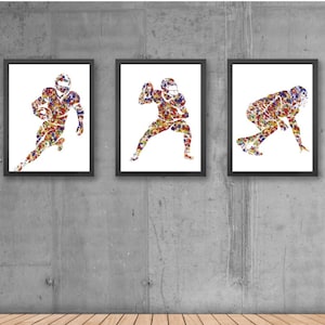 American Football Print | set of three | A5 A4 A3 A2 Sizes | American football poster