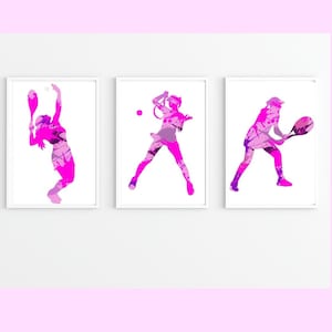 Tennis Wall Art Set of 3 – Boys Room Decor, Tennis Poster, Sport Prints for Kids Bedroom – A5 A4 A3 A2 Sizes