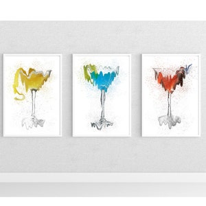 Arte de pared de cóctel, impresiones de cócteles, decoración de cócteles, calcomanías de cócteles, imagen de cóctel, póster de cóctel, A2-A3-A4-A5