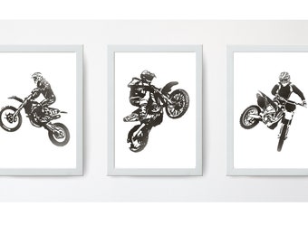Dirt Bike Wall Art Etsy