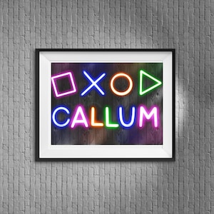 Personalised Gaming Wall Art Print – Gamer Poster for Bedroom or Game Room | A5 A4 A3 A2 Sizes