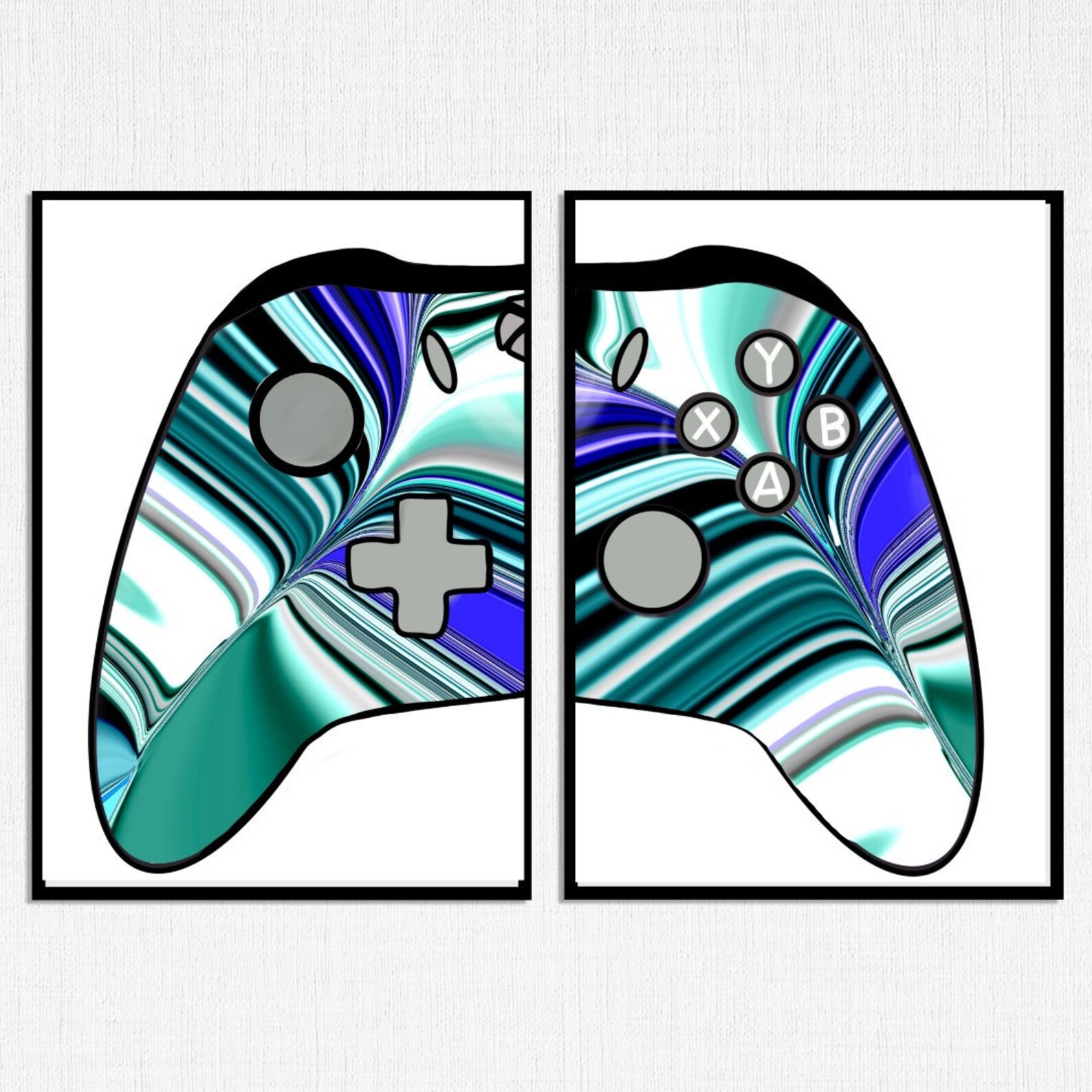 Ensemble de 2. Art mural Xbox. Impressions Xbox dart fluide. Etsy