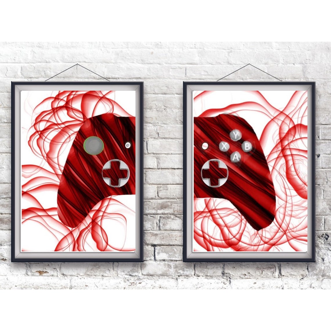 Set of two prints. Xbox prints. Xbox decal. Xbox wall art. Etsy