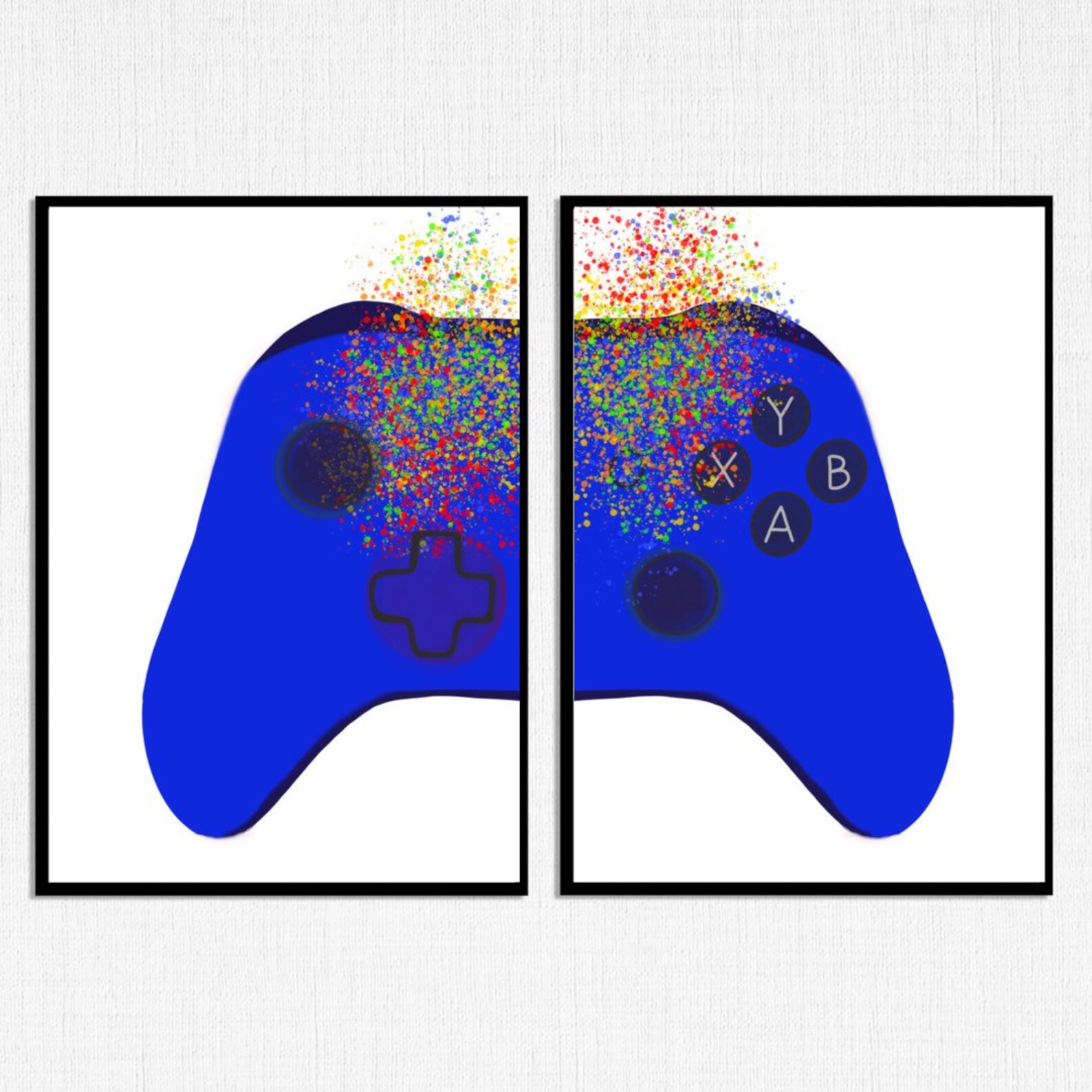 Set of 2. Xbox prints. Xbox wall art. Xbox decal. Xbox print. Etsy
